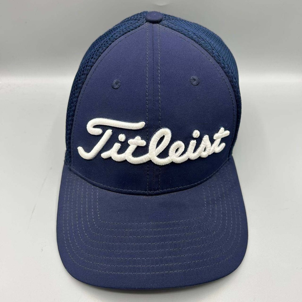 Titleist Golf Hat Men S-M Blue FootJoy FJ Pro V1 Stretch Fitted Cap